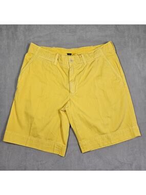 Vintage Polo Ralph Lauren Shorts Mens 36 Yellow 10" Drawstring Y2K Chino Twill